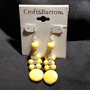 Croft and Barrow Drop Earrings Bright Yellow